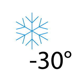 Загарантирана работа и на -30°C Загарантирана работа и на -30°C